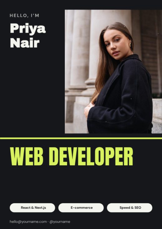 Web Developer Personal Brand Poster template