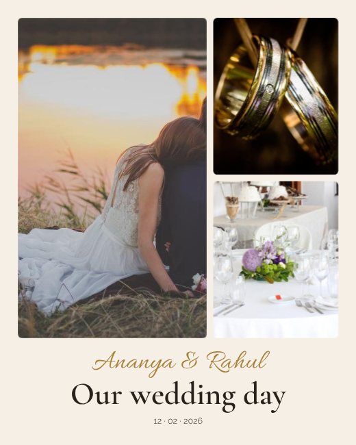 Wedding Day 3 Photo Collage
