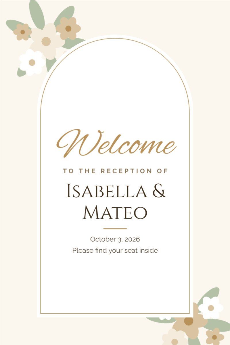 Wedding Reception Sign — editable wedding template