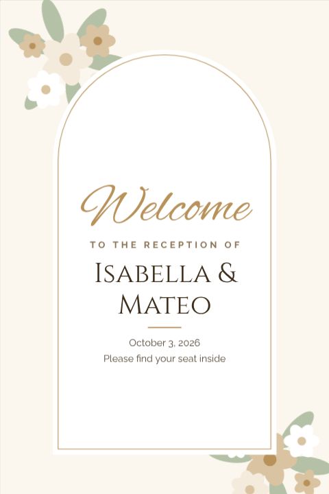 Wedding Reception Sign template