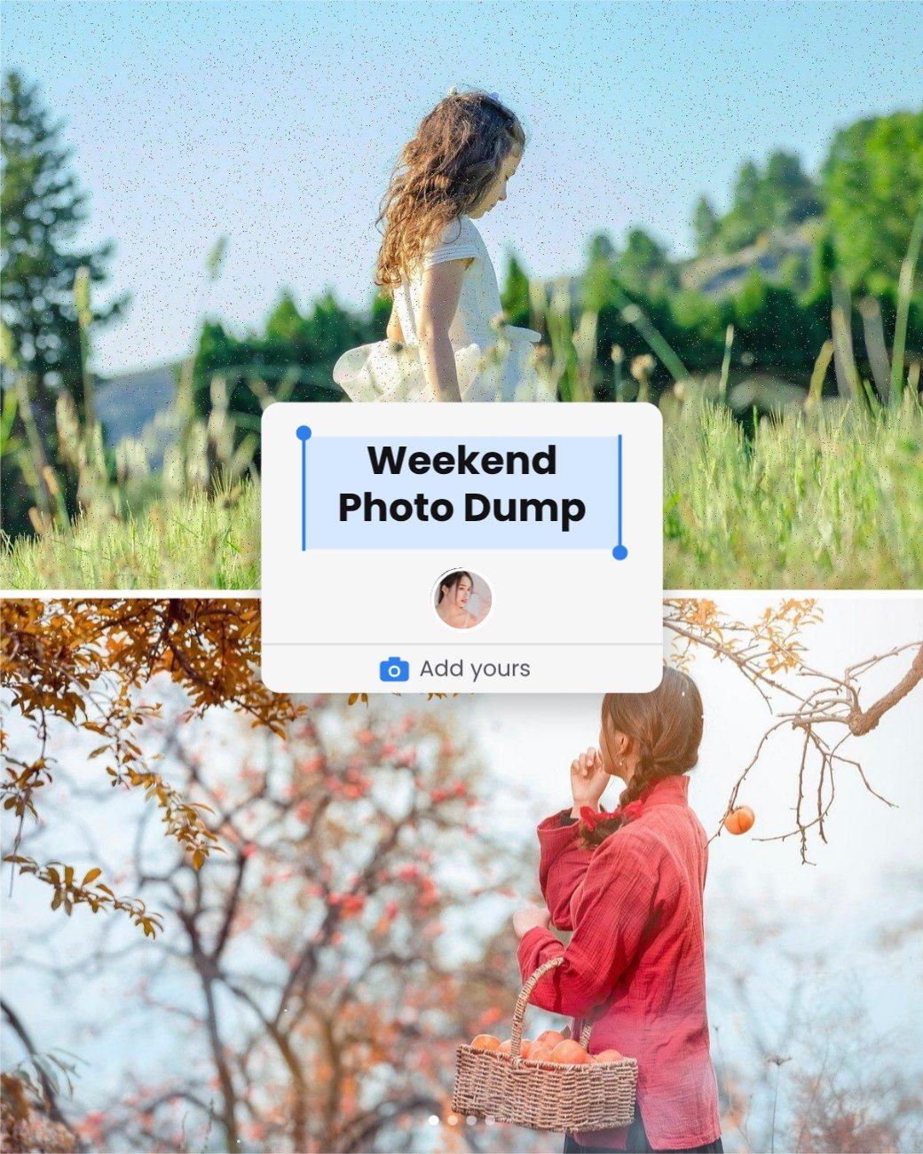 Weekend Photo Dump Sticker Post — editable social media template