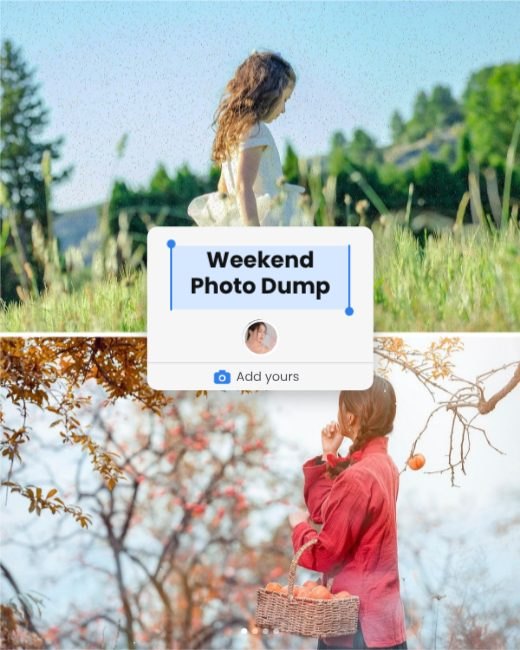 Weekend Photo Dump Sticker Post template