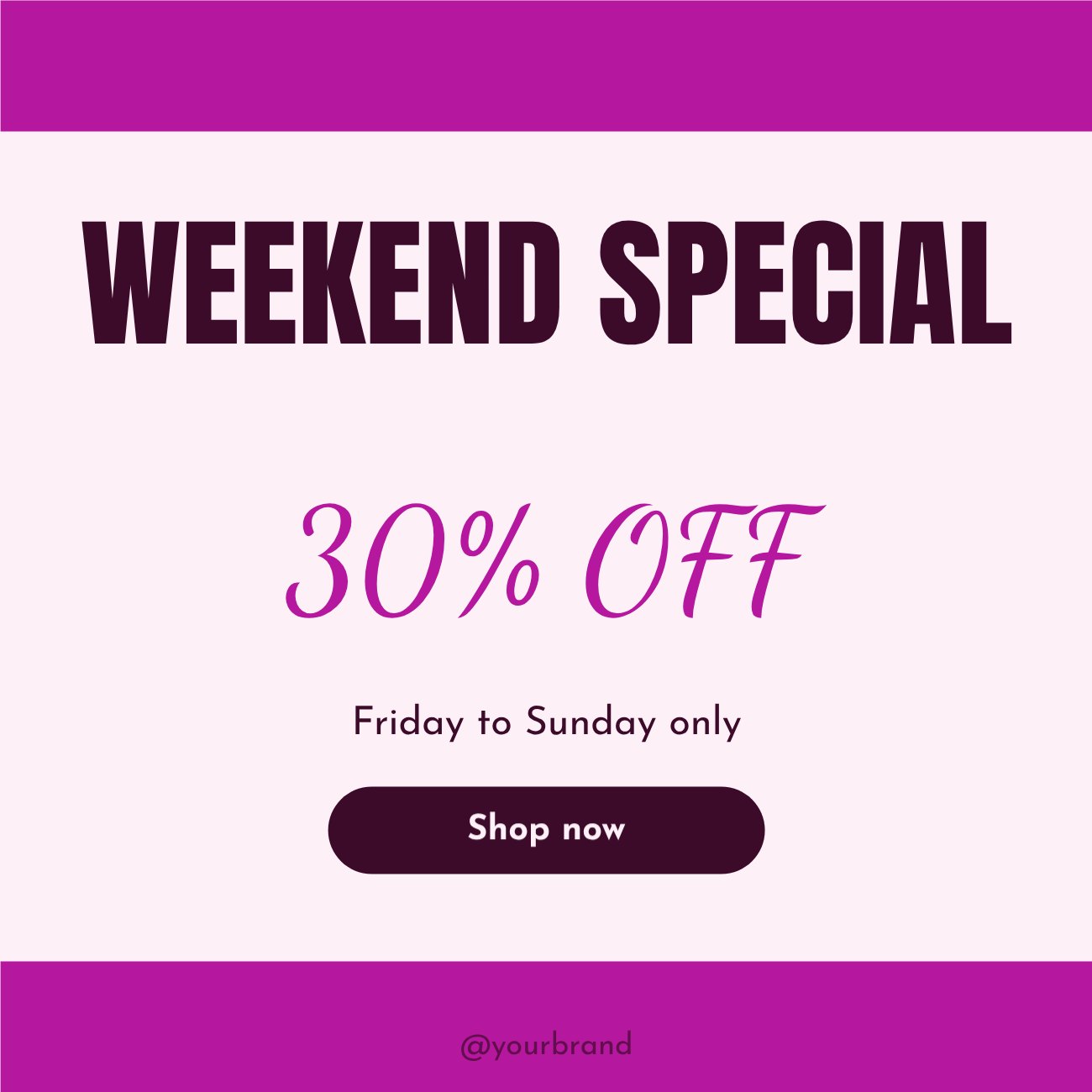 Weekend special Promo Post — editable marketing template