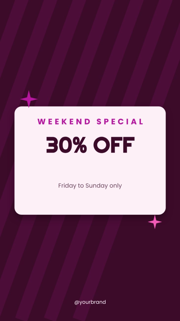 Weekend special Promo Story — editable marketing template