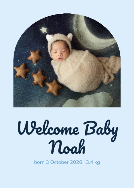 Welcome Baby Noah Card