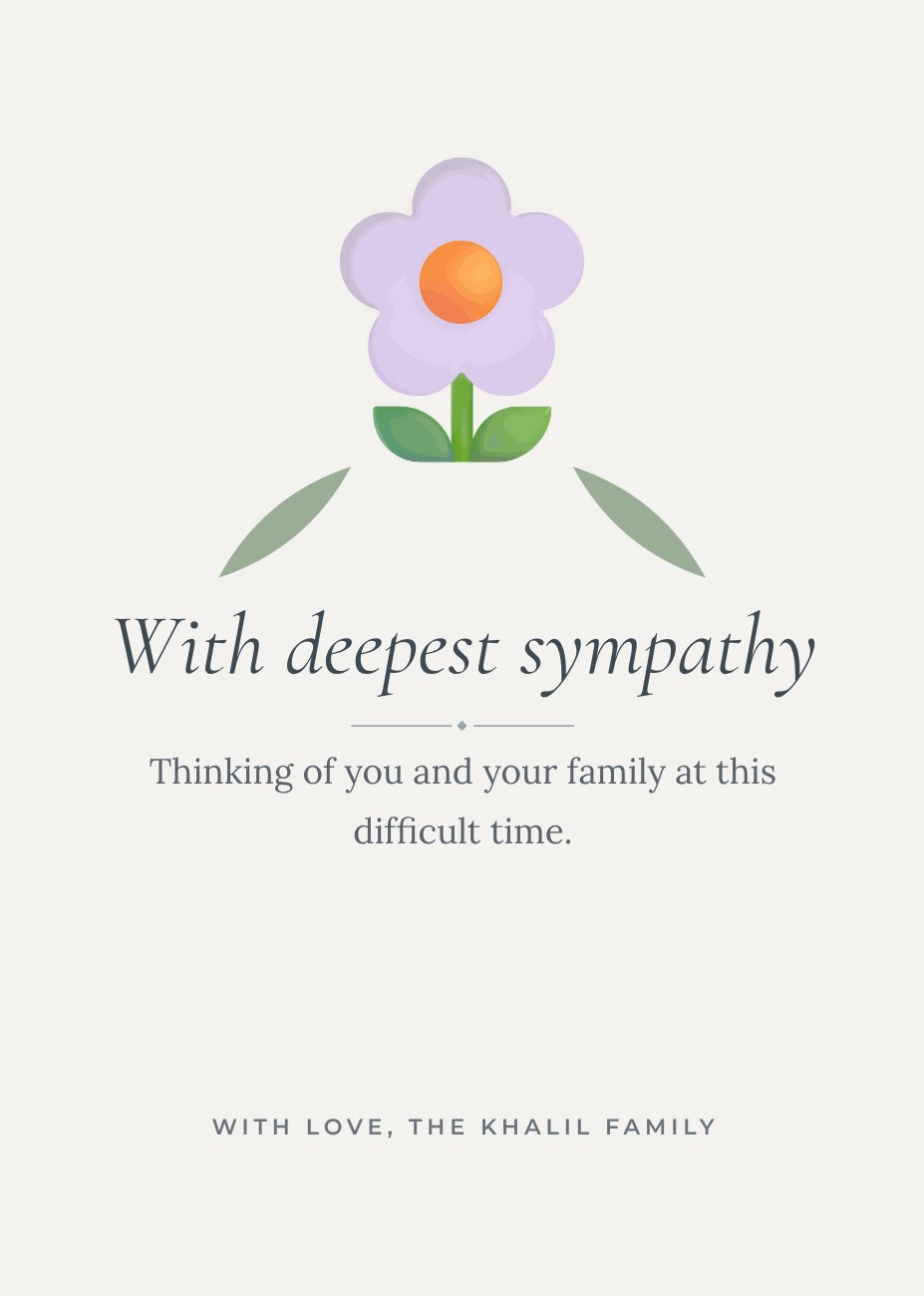 White Lily Sympathy Card — editable cards template