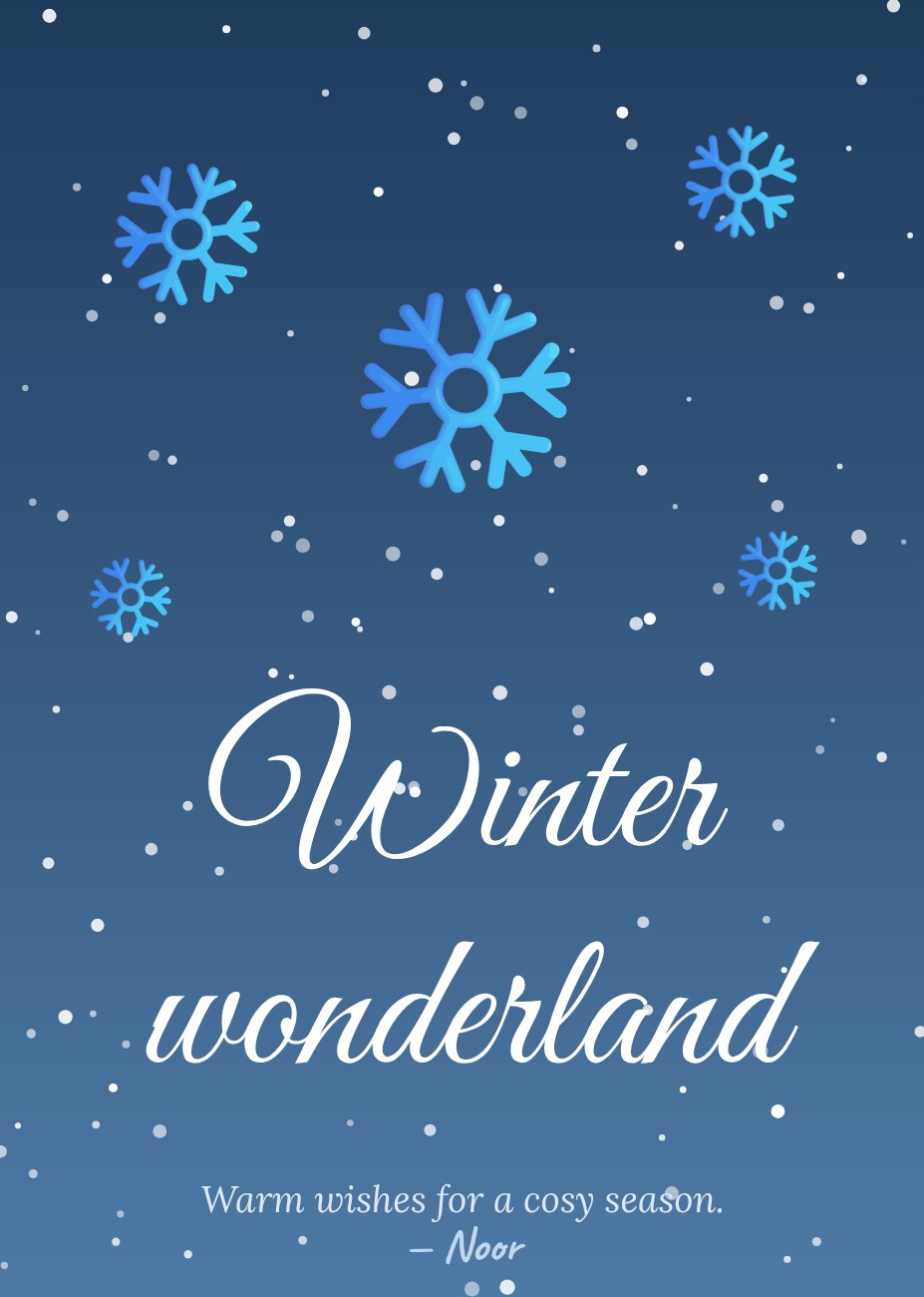 Winter Wonderland Card — editable festivals template