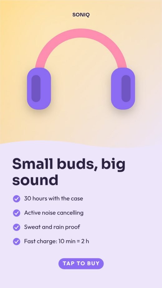 Wireless Earbuds Benefit Story template