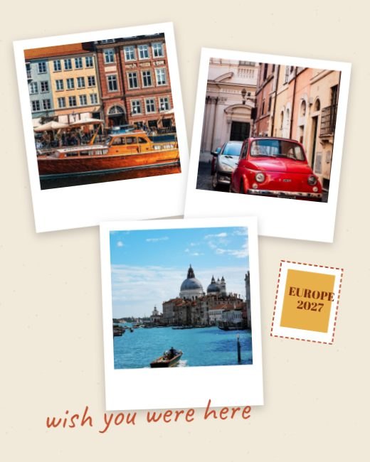 Wish You Were Here Travel Postcard template
