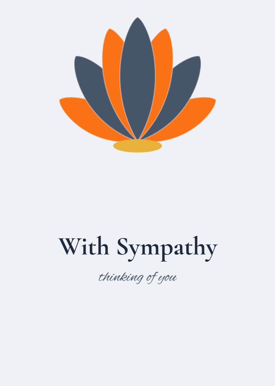 With Sympathy Card — editable cards template