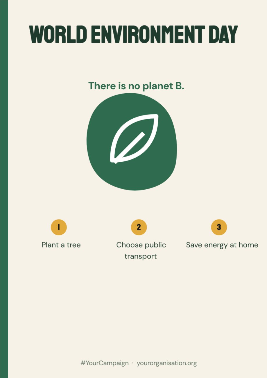World Environment Day Awareness Poster — editable marketing template