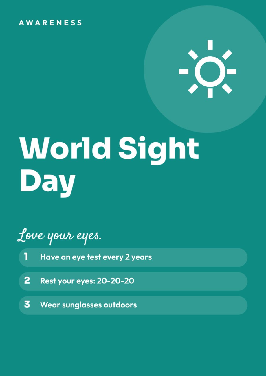 World Sight Day Awareness Poster — editable marketing template