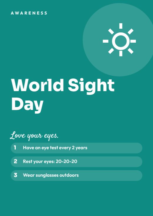 World Sight Day Awareness Poster template