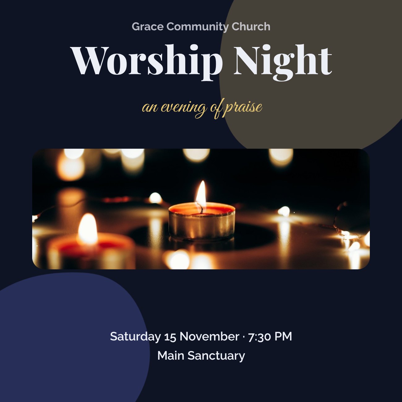 Worship Night Church Post — editable events template