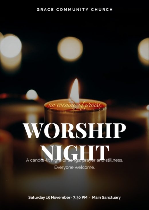 Worship Night Church Poster template