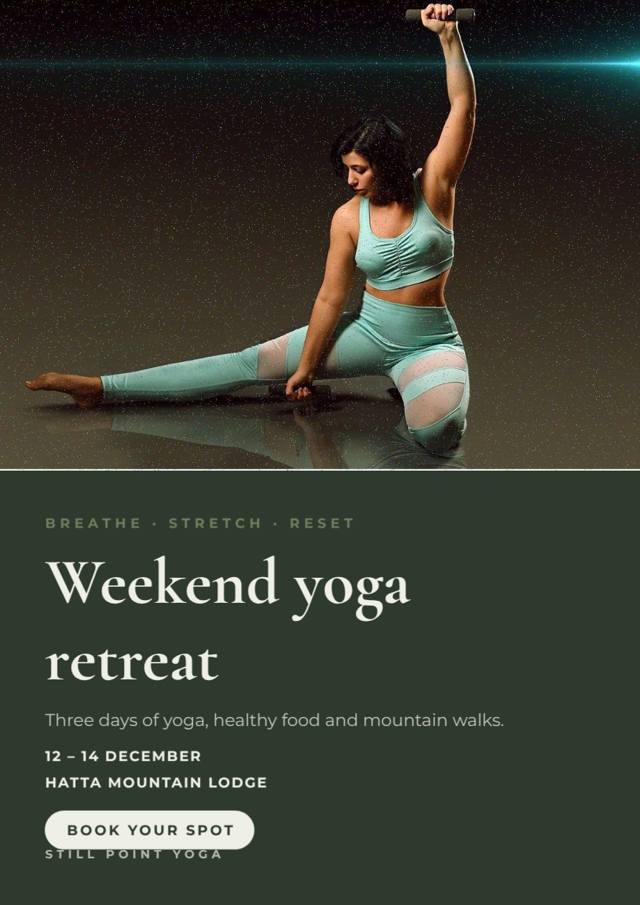 Yoga Retreat Poster — editable events template
