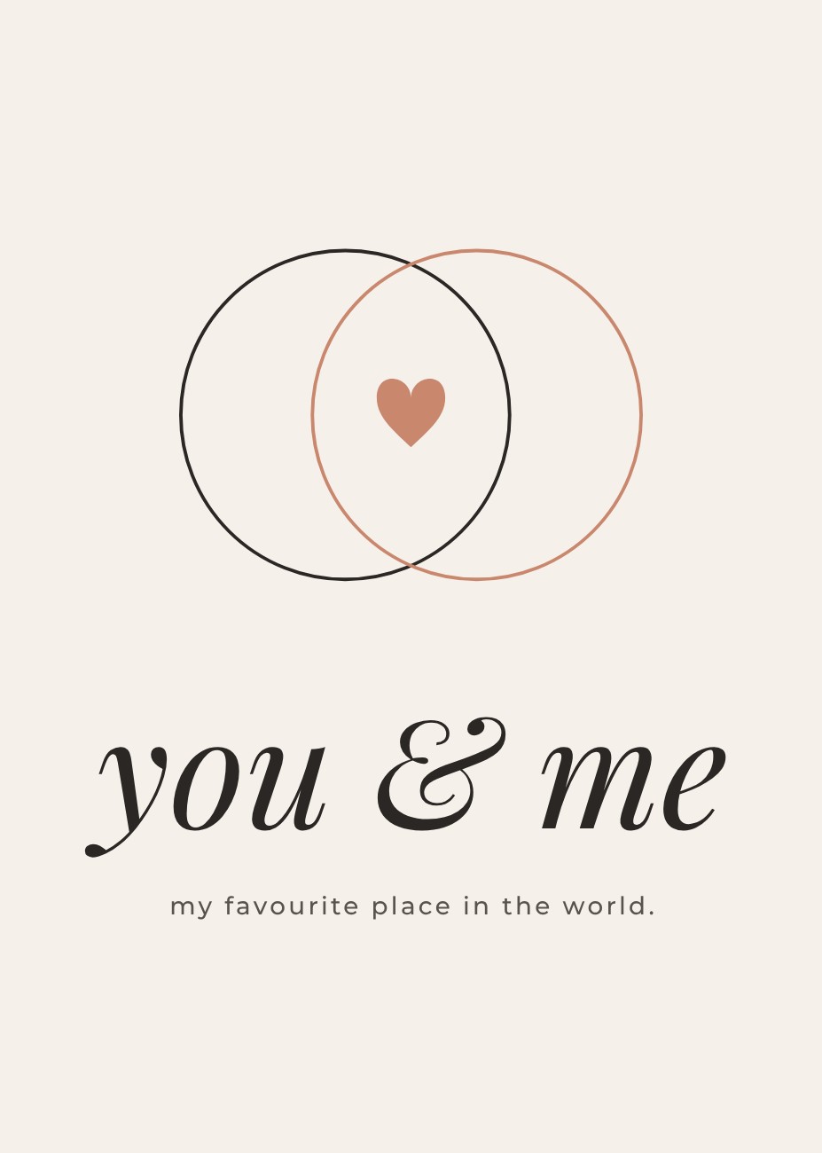 You and Me Minimal Card — editable cards template