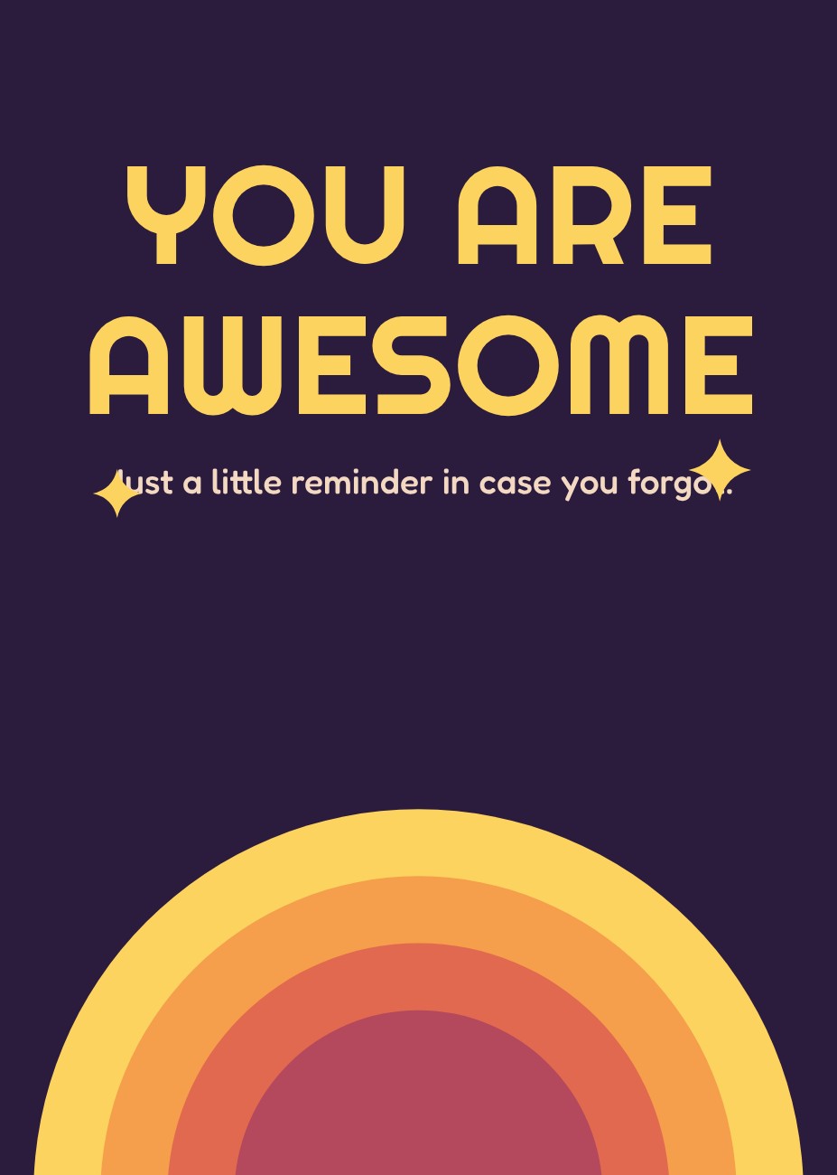 You Are Awesome Retro Card — editable cards template