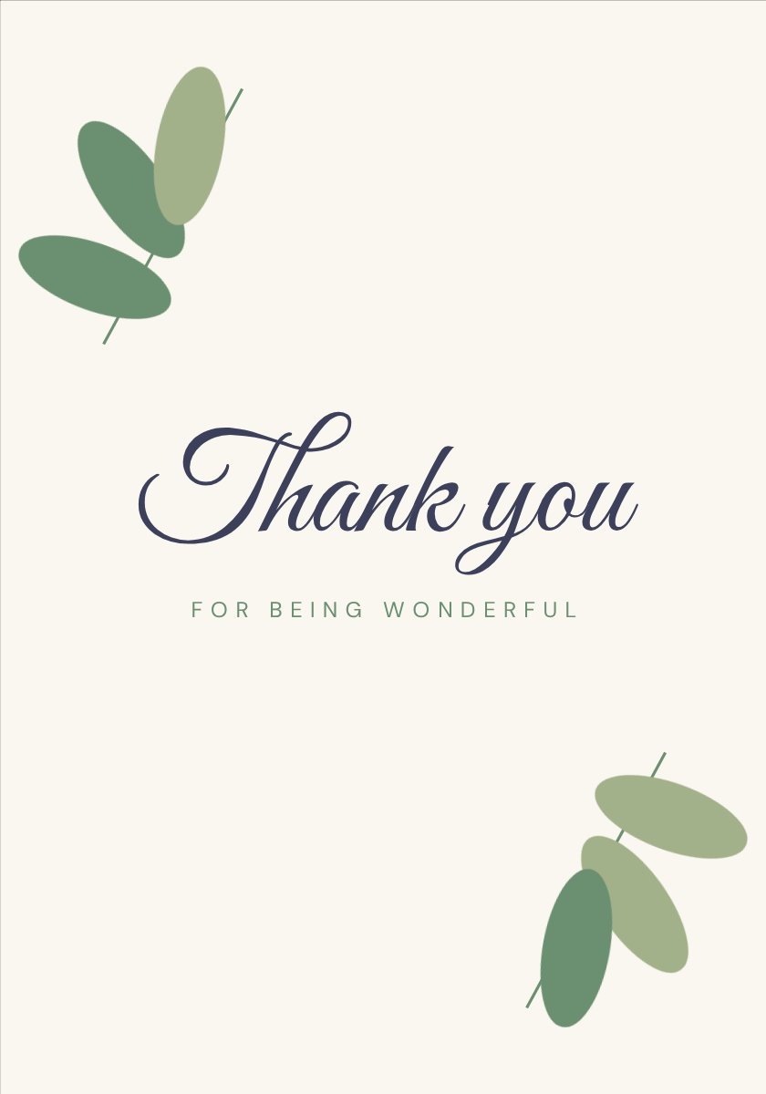 Botanical Thank You — editable cards template