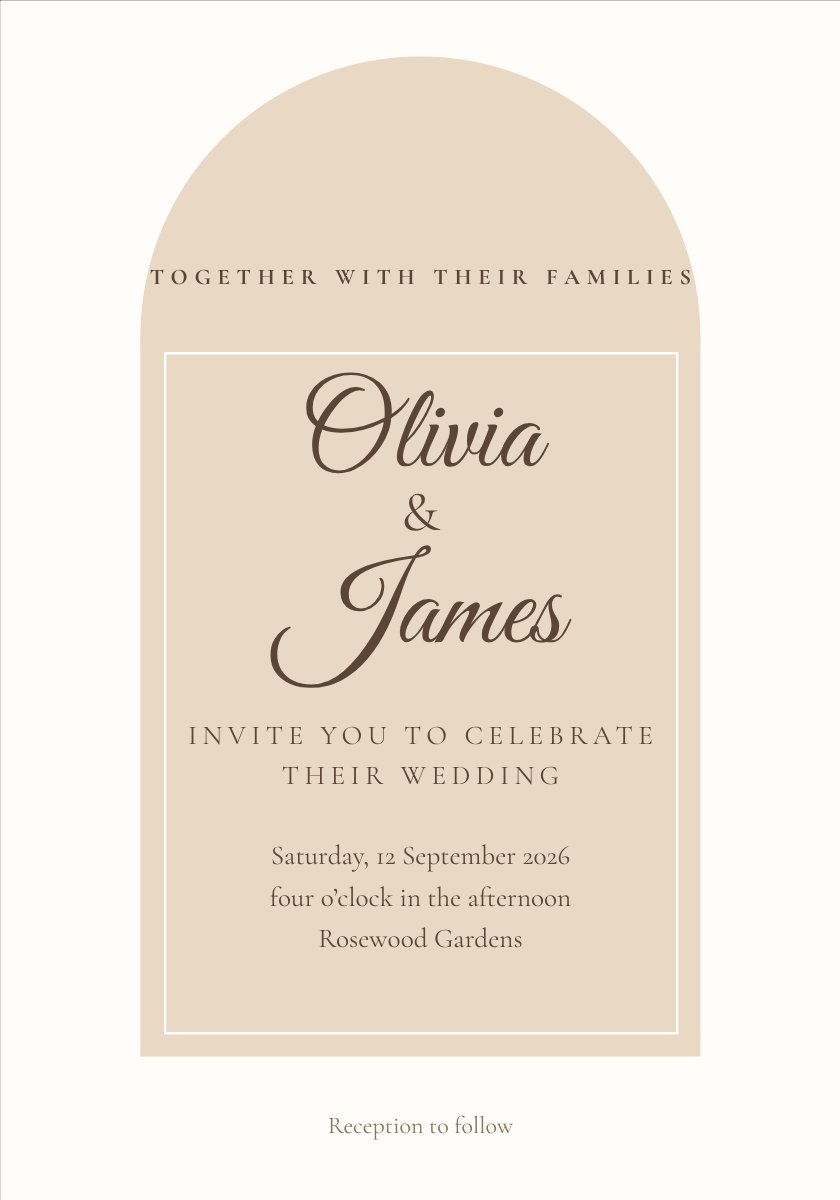 Classic Arch Wedding — editable wedding template