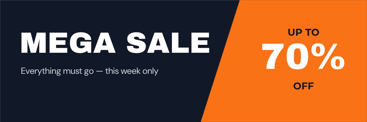 Mega Sale Banner — editable marketing template