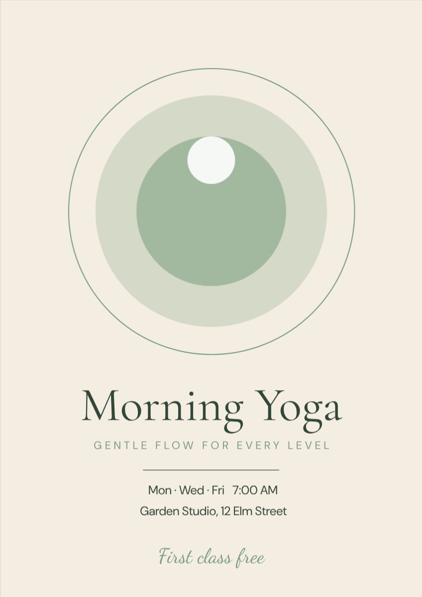 Morning Yoga — editable events template